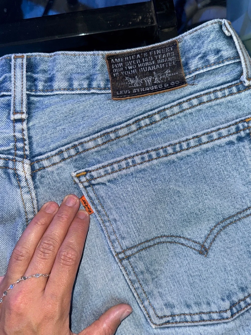 Vintage Levi’s 615 Orange Tab Jeans Made in UK Light Wash 100% Cotton W34 L30